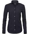T4001 4001 Tee Jays Ladies Perfect Long Sleeve Oxford Shirt Black colour image